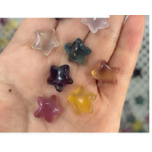 Carvings - Star (about 15x15mm) in rainbow Fluorite Mix stones - 10 pcs pack